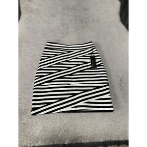 New Express High Waist Black White Stripe Pencil Skirt‎ Casual Business Size 00